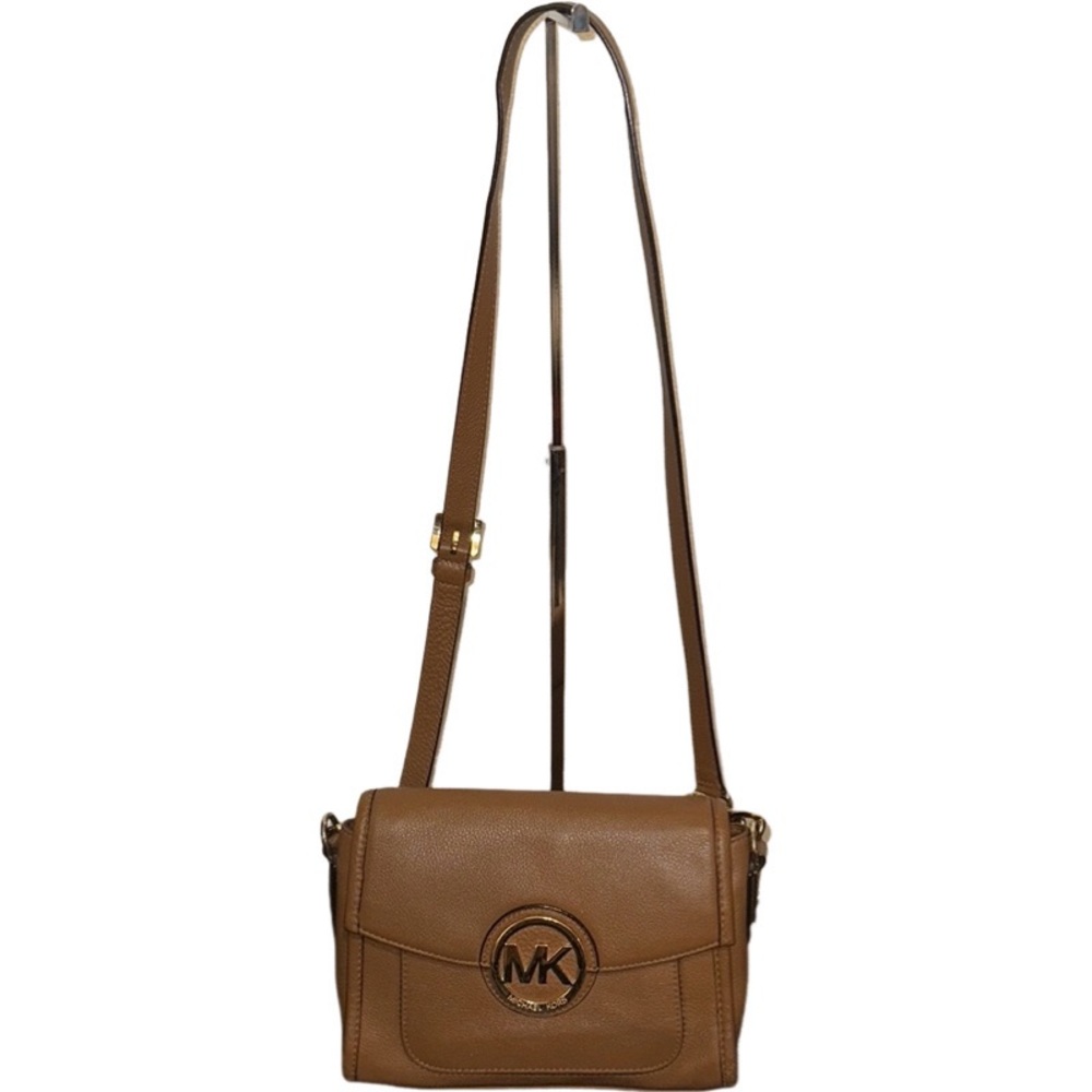 Michael Kors MARGO Leather Messenger Crossbody Bag Brown - Picture 2 of 13